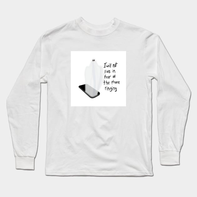 Phone Ghost Long Sleeve T-Shirt by Nerdpins